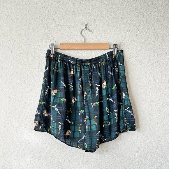 90s Vintage LOONEY TUNES Mania 100% Silk Mens Boxer Shorts